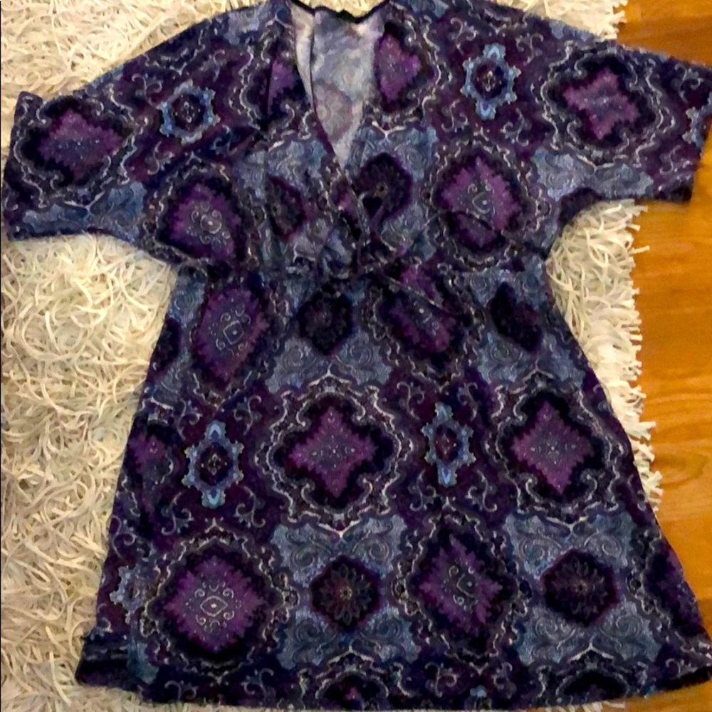 Faded glory XL purple/blue top with tie strings